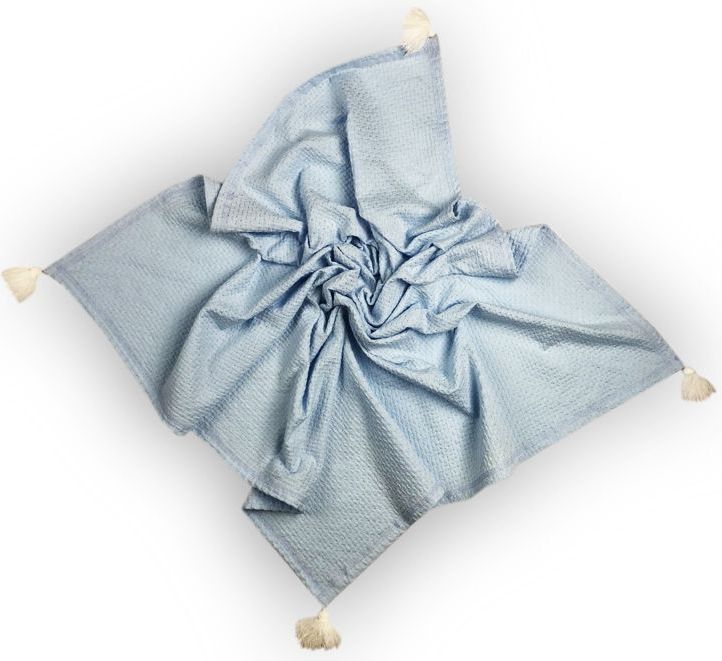 Dětská deka s třásněmi 75x100 cm LittleUp Blue/White 2020 - obrázek 1