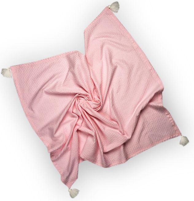 Dětská deka s třásněmi 75x100 cm LittleUp Pink/White 2020 - obrázek 1