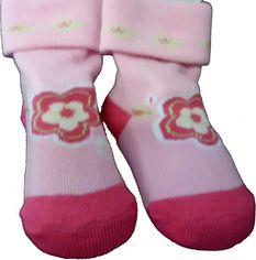 Ponožky kojenecké bavlna - LEM KVĚTINA růžové - 6-12měs. - obrázek 1
