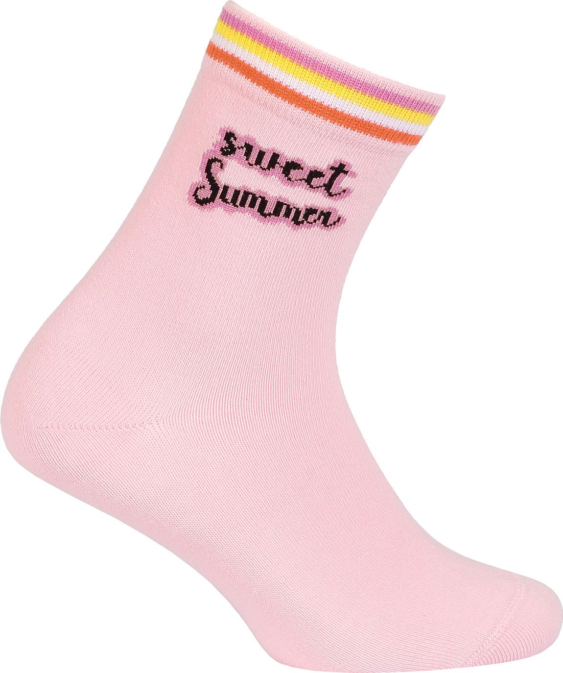 Dívčí ponožky s nápisem WOLA SWEET SUMMER růžové Velikost: 27-29 - obrázek 1
