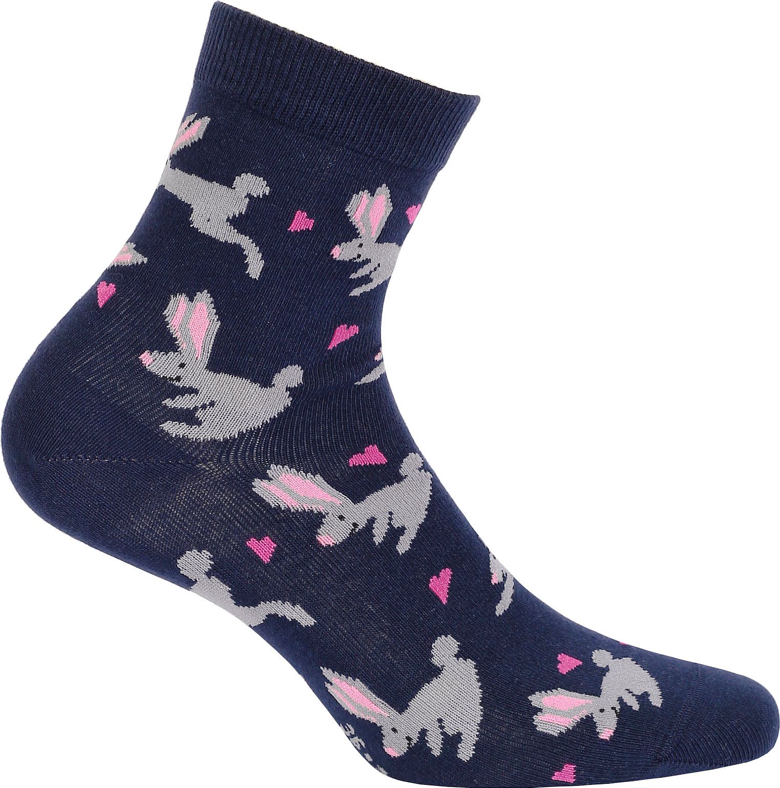 Dívčí vzorované ponožky WOLA KRÁLÍCI modré Velikost: 36-38 - obrázek 1