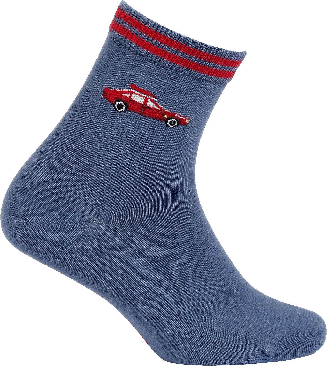 Vzorované chlapecké ponožky WOLA AUTO modré jeans Velikost: 27-29 - obrázek 1