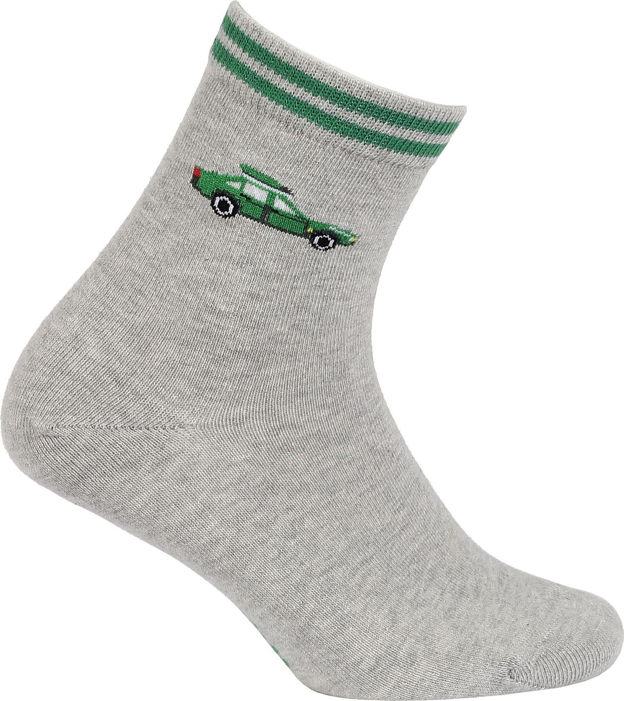 Vzorované chlapecké ponožky WOLA AUTO šedý melír Velikost: 36-38 - obrázek 1