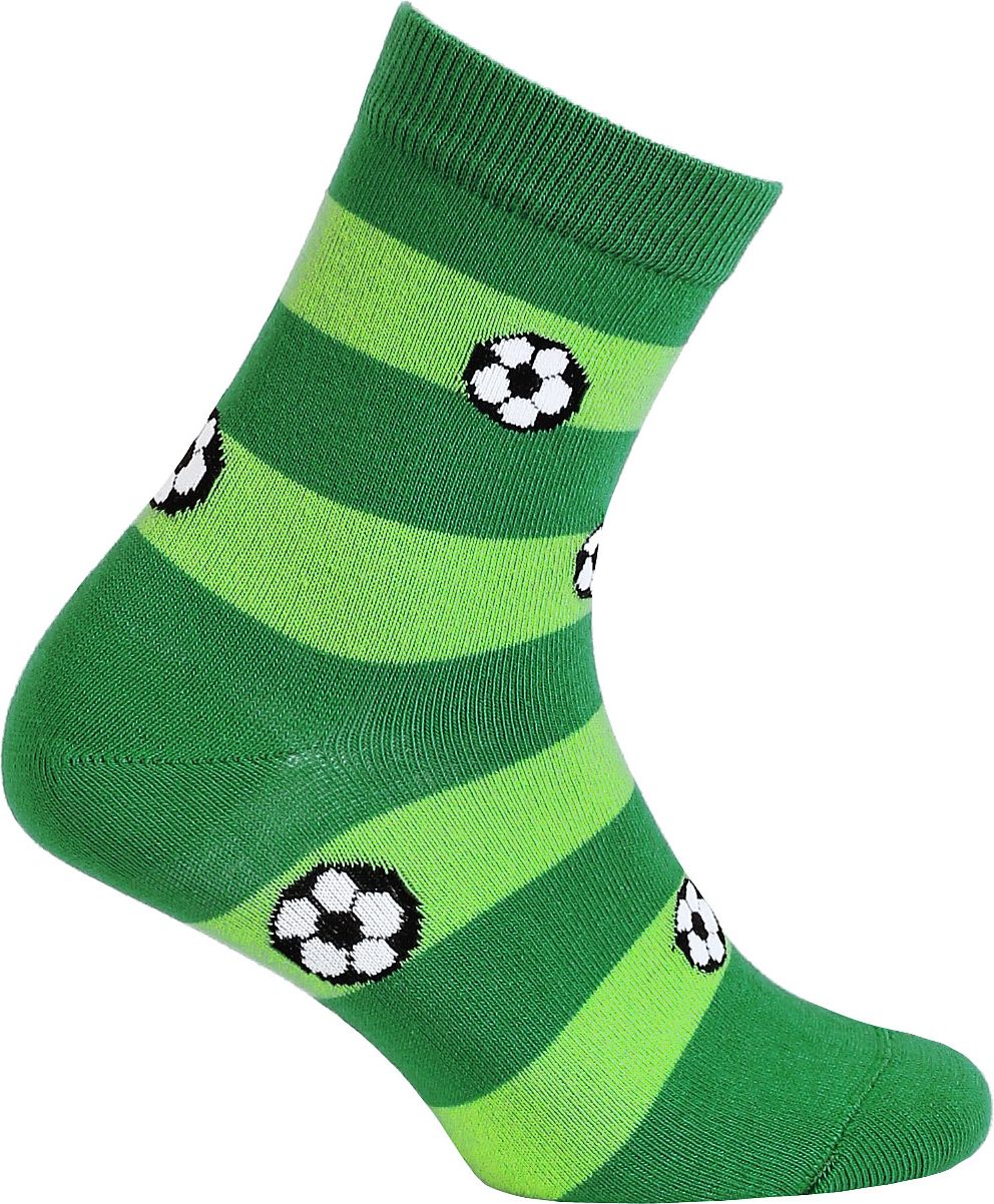 Vzorované chlapecké ponožky WOLA MÍČE zelené Velikost: 27-29 - obrázek 1