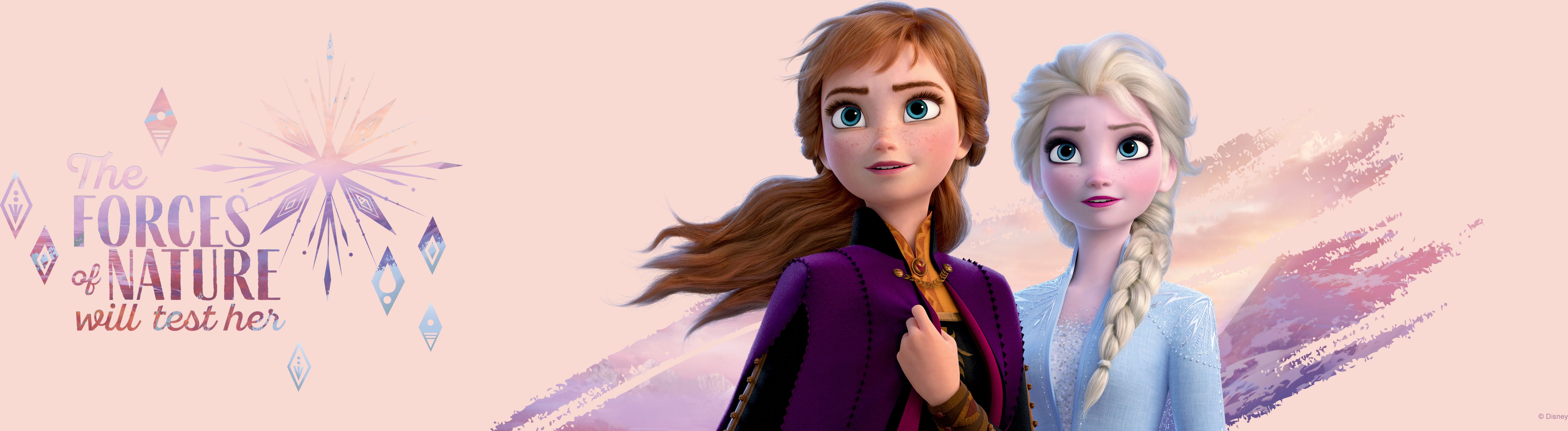 DĚTSKÁ SAMOLEPICÍ BORDURA NA ZEĎ FROZEN 2 RŮŽOVÁ 14 cm - obrázek 1