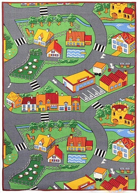 Associated Weavers Hrací koberec pro děti silnice Little Village 100x165 - obrázek 1