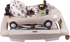 Chodítko dětské 2v1 - S HOUPAČKOU CAR béžové - BabyMix - obrázek 2
