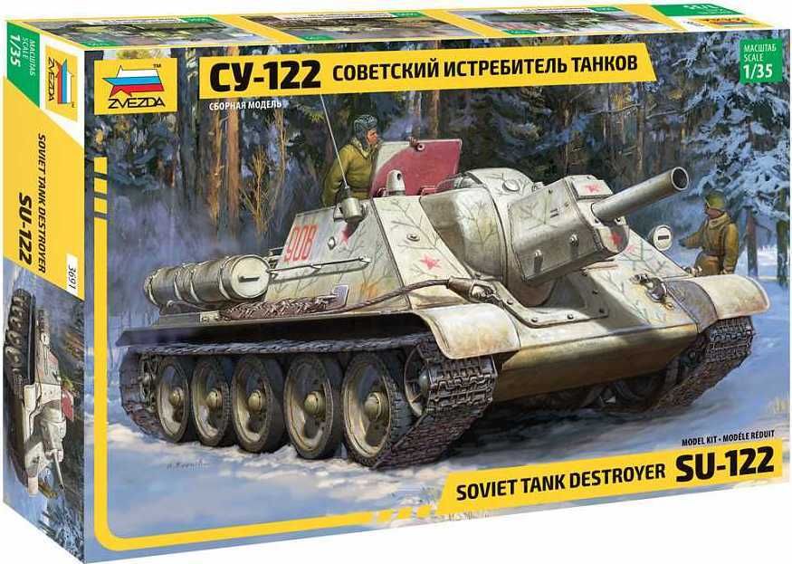 ZVEZDA Model Kit military 3691 - Soviet tank Destroyer SU-122 (1:35) - obrázek 1