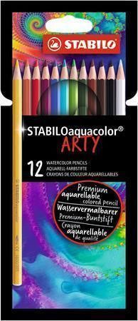 Akvarelové pastelky "Aquacolor ARTY", 12 různých barev, STABILO, set 12 ks - obrázek 1