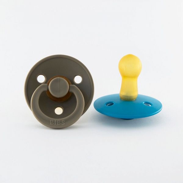 BIBS Dudlíky z přírodního kaučuku 2ks - velikost 2, dark oak-dark teal - obrázek 1