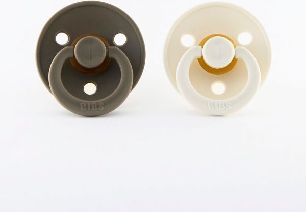 BIBS Dudlíky z přírodního kaučuku 2ks - velikost 1, dark oak-ivory - obrázek 1