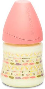 Suavinex Láhev široké hrdlo silikon 150 ml růžový indián - obrázek 1