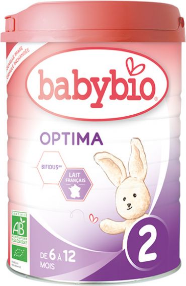 BABYBIO Optima 2 pokračovací mléčná kojenecká výživa v prášku 900 g - obrázek 1