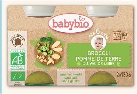 BabyBio příkrm brokolice brambory 2x130g - obrázek 1