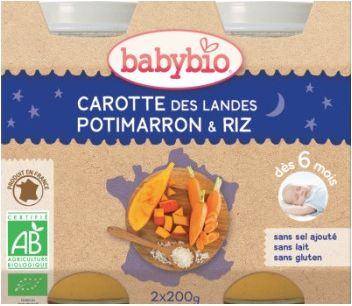 BabyBio večerní menu mrkev dýně rýže 2x200g - obrázek 1