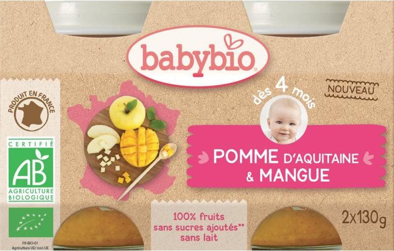 BabyBio příkrm jablko mango 2x130g - obrázek 1