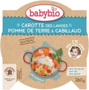 BabyBio menu mrkev a brambory s treskou 260g - obrázek 1