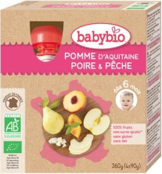 BabyBio kapsička jablko hruška broskev 4x90g - obrázek 1