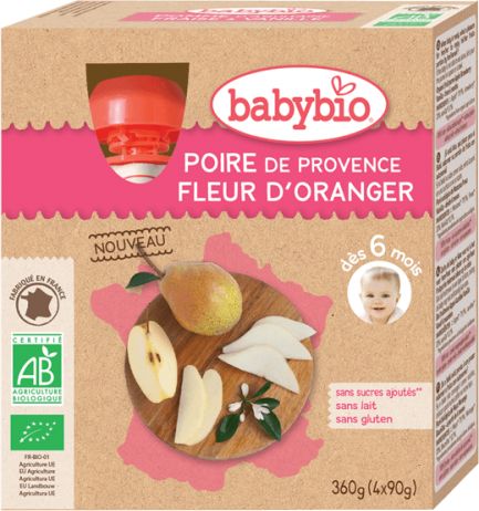 BabyBio kapsička hruška pomerančový květ 4x90g - obrázek 1