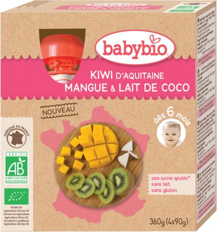 BabyBio kapsička kiwi mango kokos 4x90g - obrázek 1