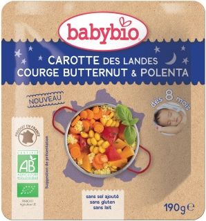 BabyBio večerní menu mrkev s máslovou dýní a polentou 190g - obrázek 1