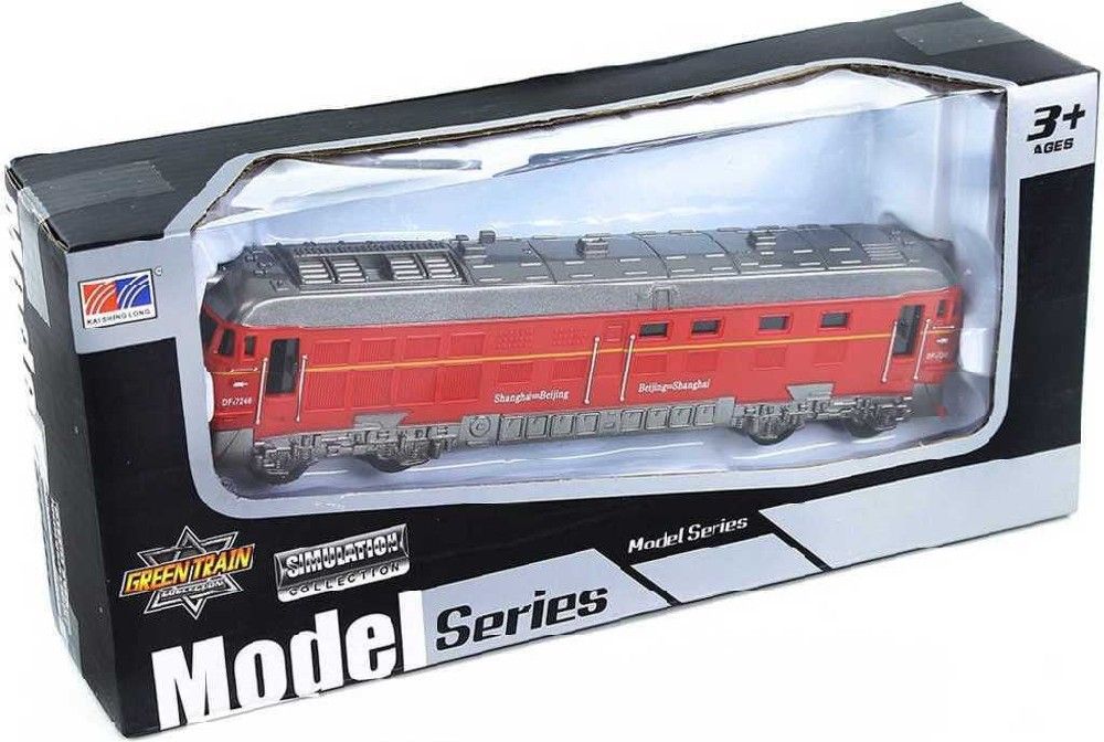 Dudlu Lokomotiva plastová na baterie model na setrvačník 3 barvy Světlo Zvuk - obrázek 1