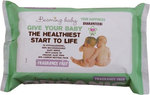 Beaming baby Organické vlhčené ubrousky Beaming baby bez vůně (72 ks) - obrázek 1