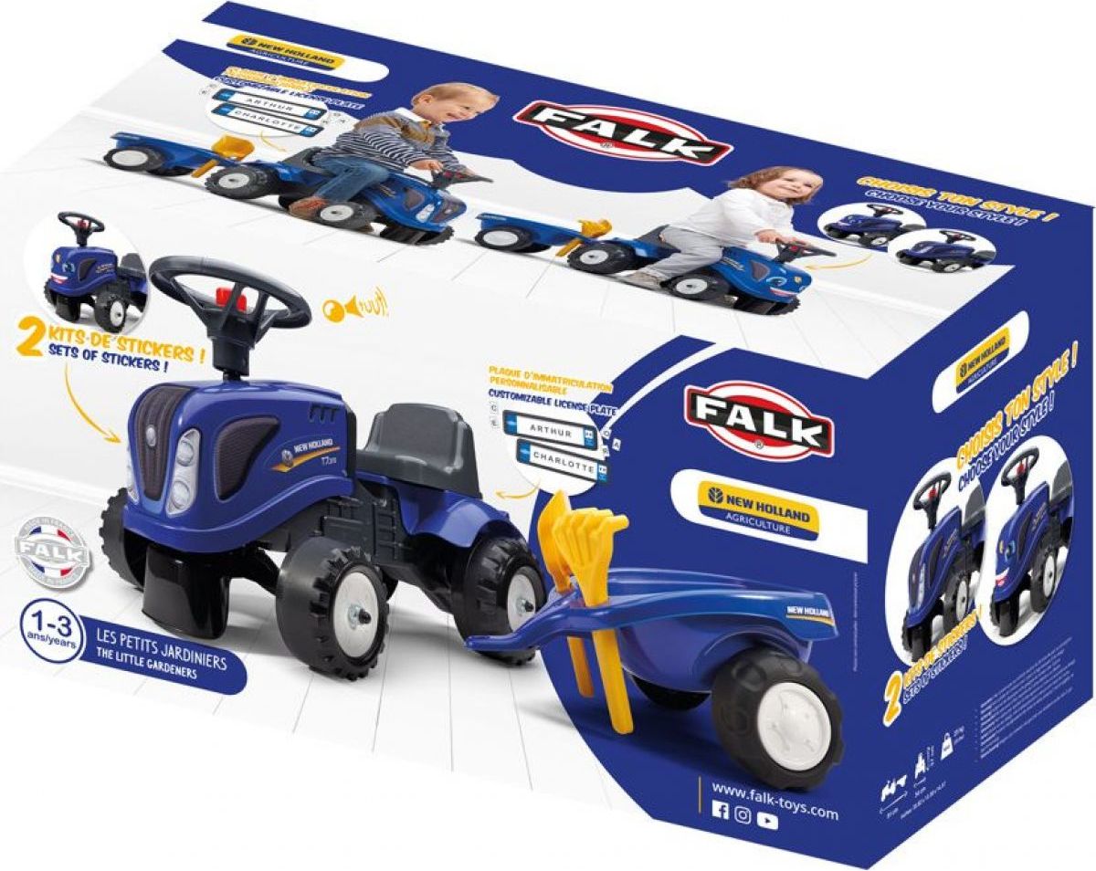 Falk Odstrkovadlo traktor New Holland modré s volantem a valníkem - obrázek 6