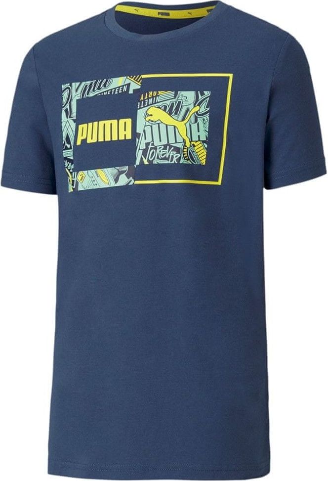 Puma chlapecké tričko Alpha Graphic Tee B Dark Denim 116 tmavě modrá - obrázek 1