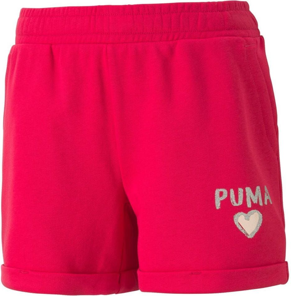 Puma dívčí kraťasy Alpha Shorts G Bright Rose 116 růžová - obrázek 1