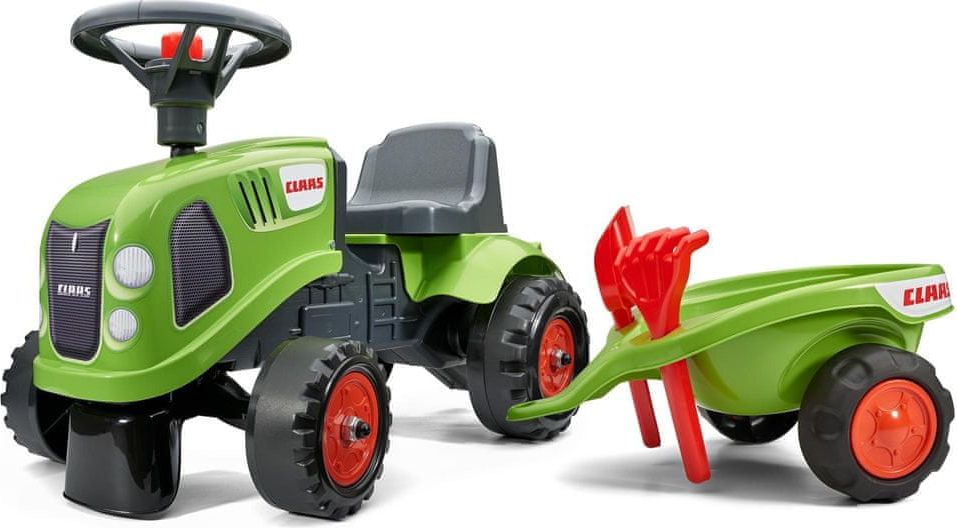 Falk Odstrkovadlo traktor Claas zelené s volantem a valníkem - obrázek 1