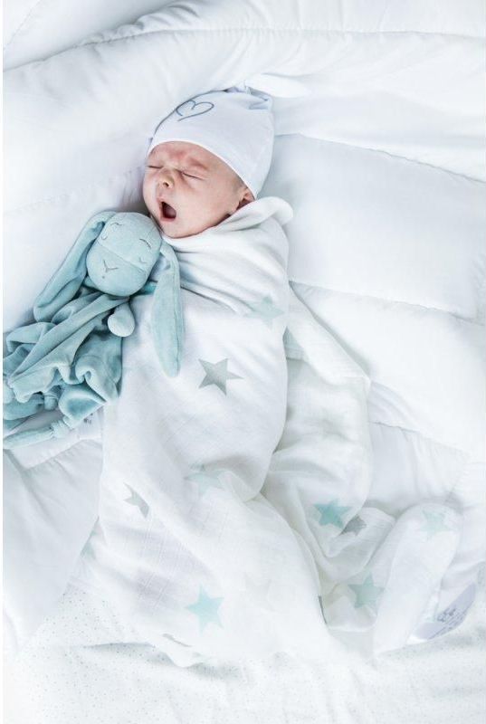 Effiki  Mušelínová swaddle přikrývka 2-set Stars Blue 115 x 115 cm - obrázek 1