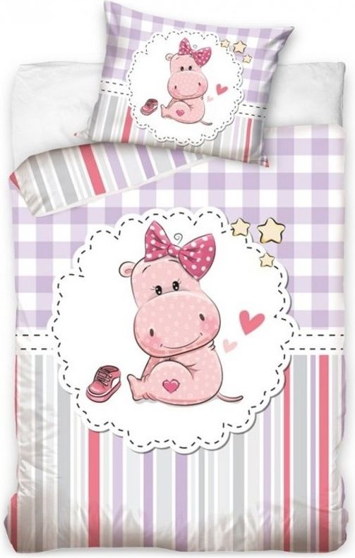Carbotex · Povlečení do dětské postýlky Hrošice Deniska - 100% bavlna renforcé - 40 x 60 cm + 100 x 135 cm - obrázek 1
