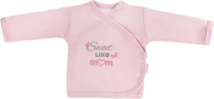 Novorozenecká košilka Motýlek srdíčko - zapínání bokem, růžová, Sweet like mum - obrázek 1