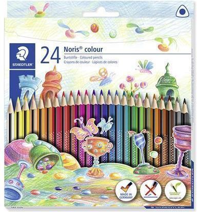 Barevné pastelky "Noris Colour", 24 barev, trojhranné, STAEDTLER, set 24 ks - obrázek 1