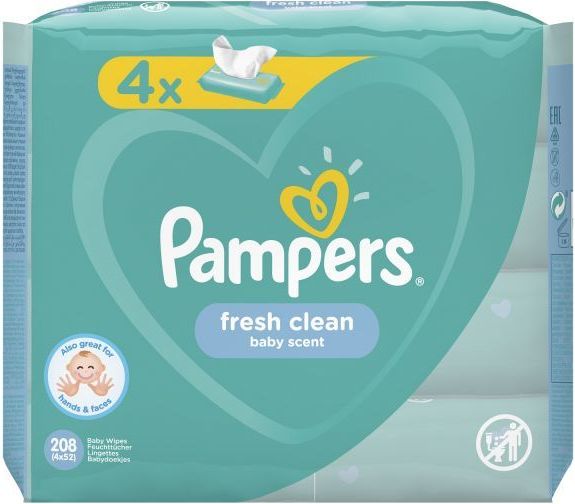 Pampers ubrousky Sensitive / Fresh - Fresh Clean 4 x 52 ks - obrázek 1