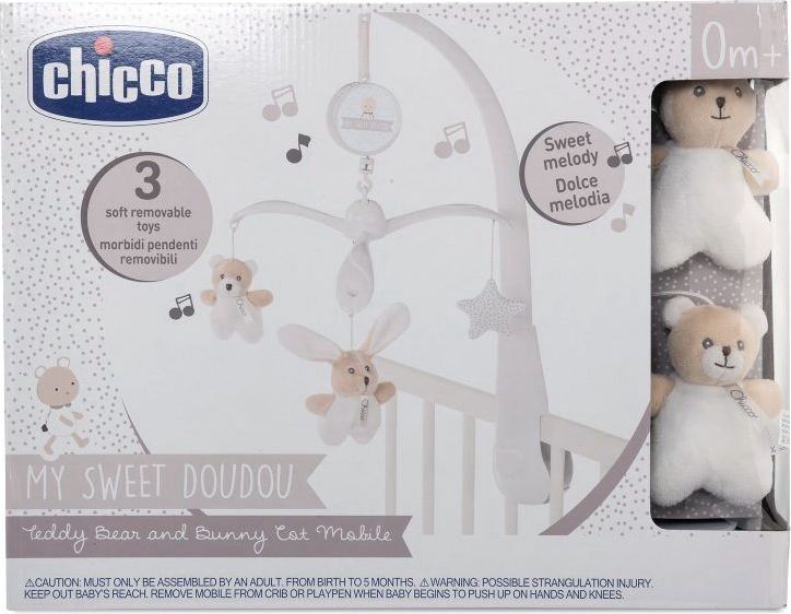 Chicco Kolotoč nad postýlku hudební Medvídek a Zajíček 0m+ - obrázek 2