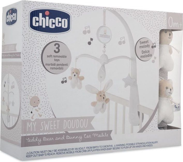Chicco Kolotoč nad postýlku hudební Medvídek a Zajíček 0m+ - obrázek 3