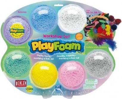 PlayFoam Modelína/Plastelína kuličková s doplňky 7 barev na kartě 34x28x4cm - obrázek 1