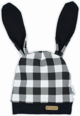 NICOL Kojenecká čepice Bunny kárko - černobílá, Velikost koj. oblečení 56 (1-2m) - obrázek 1