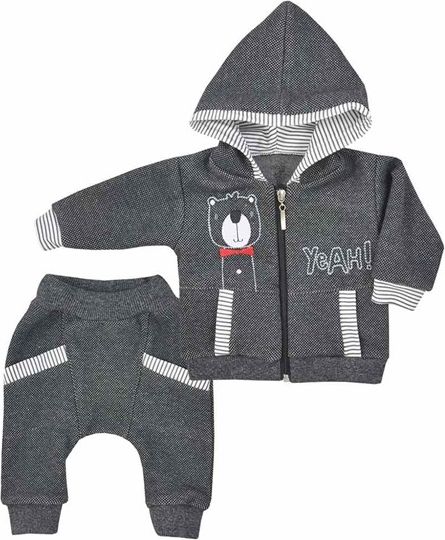 KOALA | Koala Yeah | Kojenecké tepláčky a mikinka s kapucí Koala Yeah grey | Šedá | 80 (9-12m) - obrázek 1