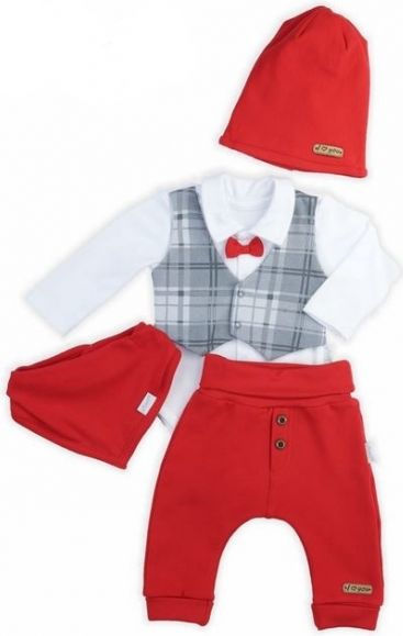 Nicol NICOL Sváteční komplet oblečení FOR BOY  - 4 dílný, červený - obrázek 1