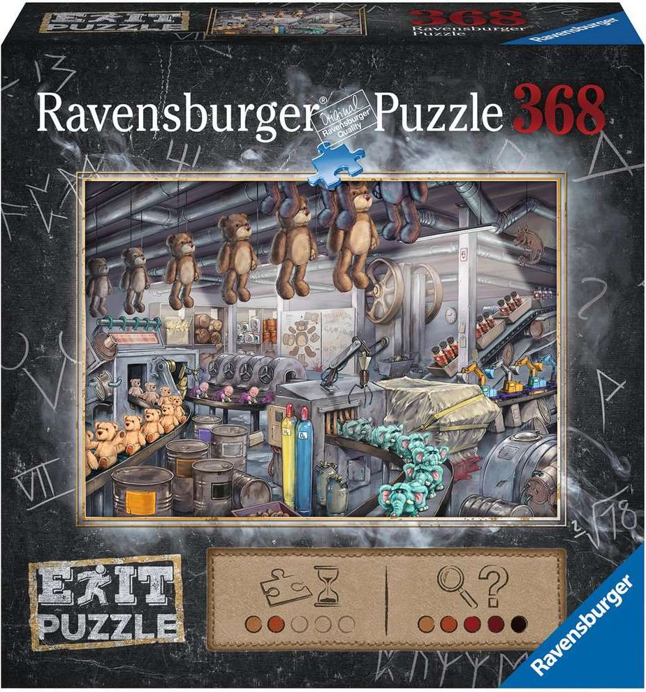 Ravensburger EXiT Puzzle: In der Spielzeugfabrig (V továrně na hračky) - obrázek 1