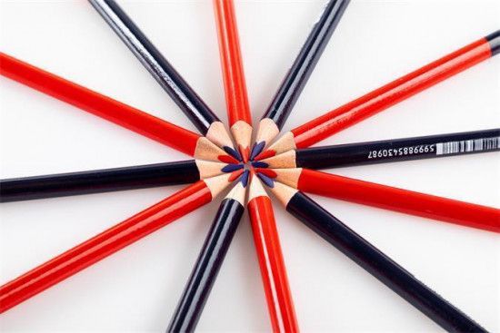 Dvoubarevná tužka, trojhranná, NEBULÓ, červená-modrá - obrázek 1