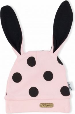 NICOL Kojenecká čepice Bunny puntík - světle růžový - obrázek 1
