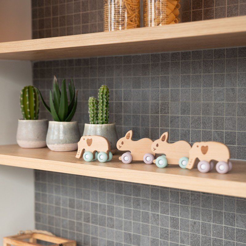 Dřevěná hračka Bo Jungle B-Woody Rabbit Pastel Blue 2020 - obrázek 2