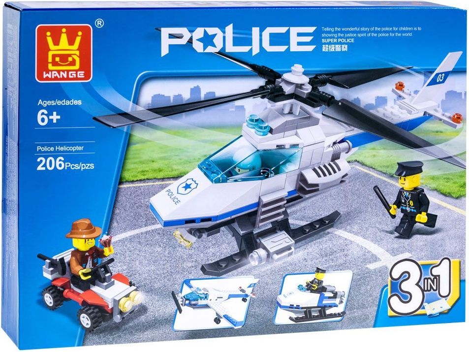 Mamido  Policejní vrtulník stavebnice 206 dílů - obrázek 1