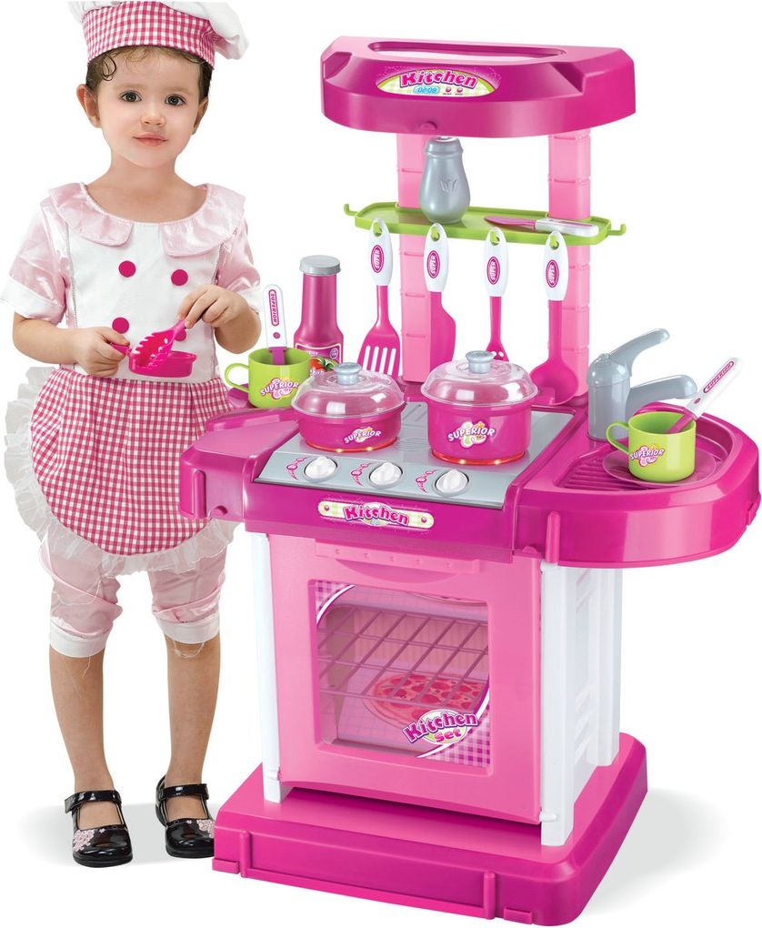 Mamido  Dětská interaktivní kuchyňka růžová - obrázek 1