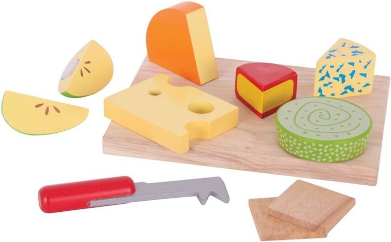 Mamido  Set dřevěných potravin - sýry na desce - obrázek 1