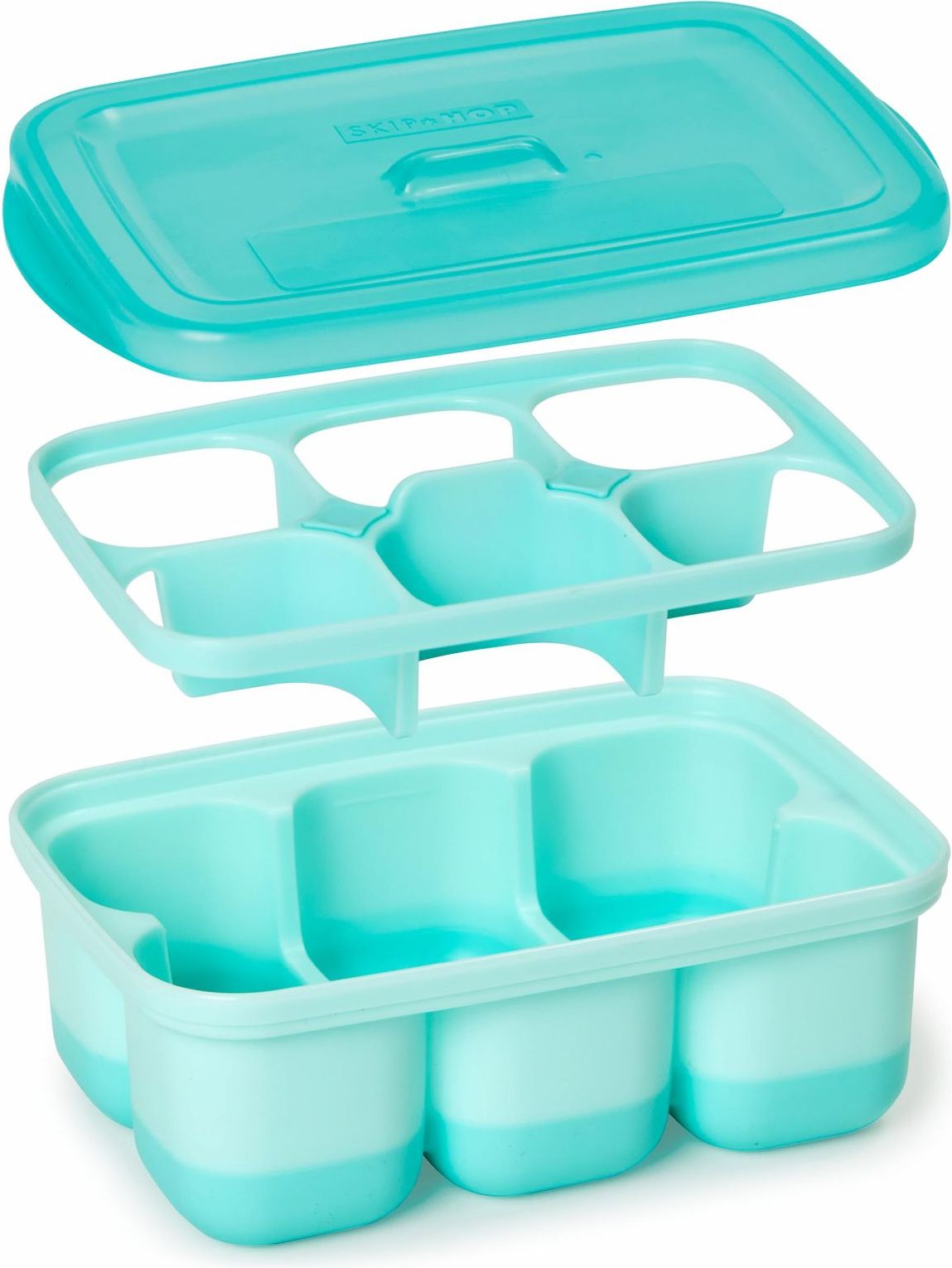 Skip Hop Nádobky na uskladnění jídla s flexibilním dnem Easy Fill Grey, Teal 12 porcí x 60ml - obrázek 2